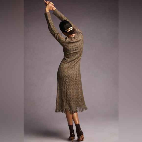 Moon River Fringed Sweater Dress - L - Picture 7 of 7